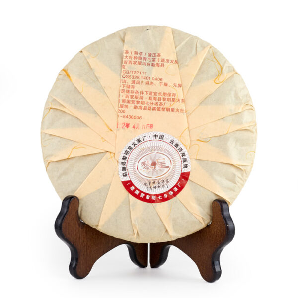 puer-pav-2 Шу пуэр «Ци Цайцзинь Кунцюэ» блин 357 г. (2012 г.)